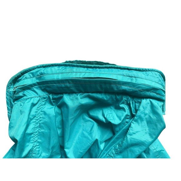 Vintage Sansabelt Golf Windbreaker M Teal Retractable Hood 80s Casual - Picture 4 of 5